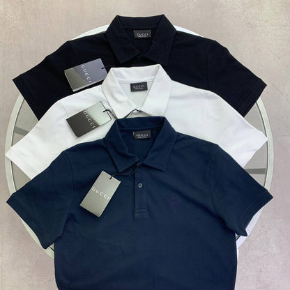 Gucci Men's Tonal Crest Embroidered Cotton Pique Polo Shirt in Different Colors Reps Sale UK Sale Best Quality AAA Replica