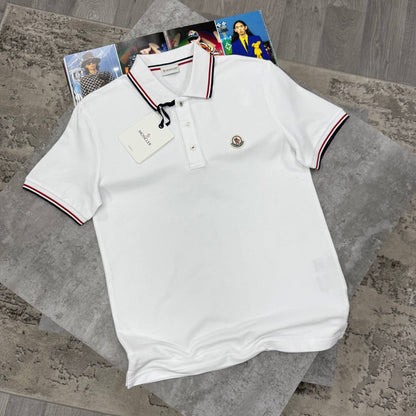 Moncler Men's Classic Tipped Piqué Polo T-Shirt in Different Colors Reps UK Best Sale Quality AAA Replica