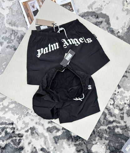 Palm Angels Men's Classic Logo Swim Shorts in Black Color Men's Reps Sale UK Best Quality AAA Replica
