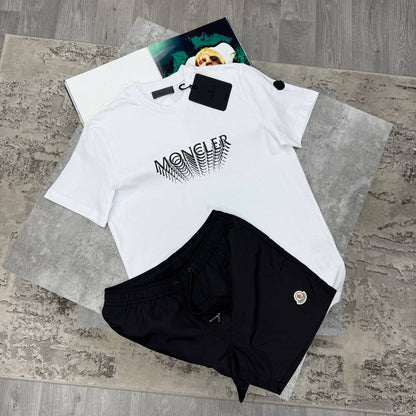 Moncler Optical Wave Graphic T-Shirts & Shorts Set in DIfferent Colour Men's Reps Sale UK Best Quality Replica