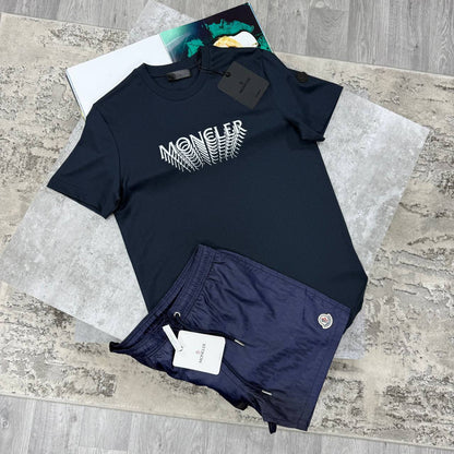 Moncler Optical Wave Graphic T-Shirts & Shorts Set in DIfferent Colour Men's Reps Sale UK Best Quality Replica
