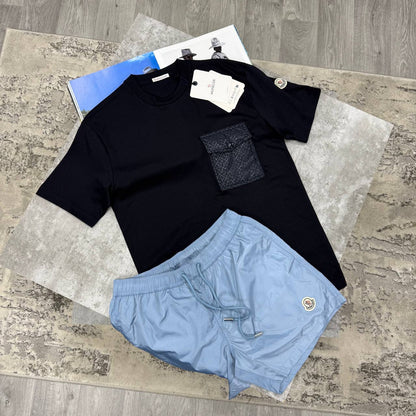 Moncler Men’s Monogram Pocket T-Shirt & Shorts Set in Different Colour Men's Reps Sale UK Best Quality Replica