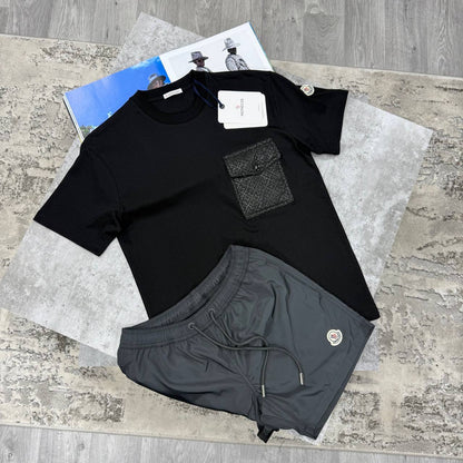 Moncler Men’s Monogram Pocket T-Shirt & Shorts Set in Different Colour Men's Reps Sale UK Best Quality Replica