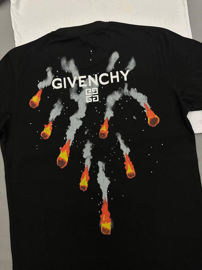 Givenchy Flames Logo Graphic-Print Cotton T-shirt Men's Women's in 2 Colors Reps UK Best Quality Sale AAA Replica