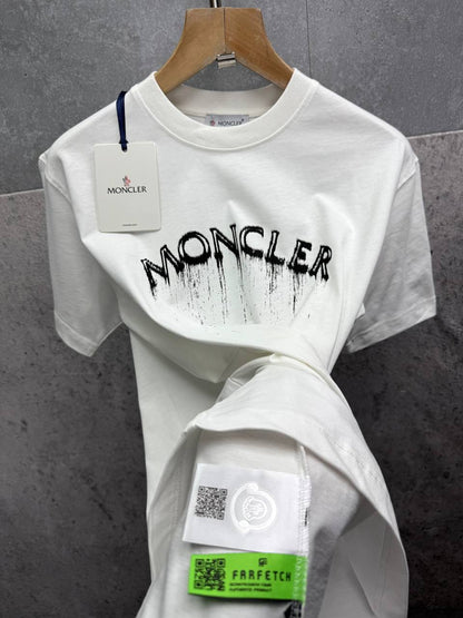 Moncler Spray Arch Logo Men's Women's T-Shirts in 2 Colors Reps UK Best Quality AAA Replica