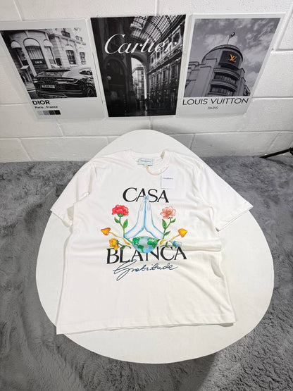 Casablanca Gratitude Graphic-Print Cotton Men's Women's T-Shirts in Different Colors Reps UK Best Quality AAA Replica