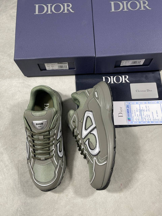 Dior B30 Microfiber Mesh Olive Men's Sneakers Reps UK Best Quality AAA Replica