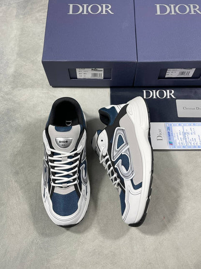 Dior B30 Technical Mesh Blue Grey White Men's Sneakers Reps UK Best Quality AAA Replica
