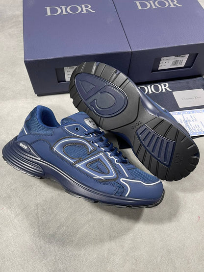 Dior B30 Technical Fabric Deep Blue Mesh Sneakers Men's Reps Sale UK Best Quality AAA Replica