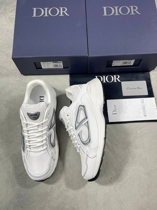 Christian Dior B30 Low-Top Men's Sneakers White Technical Mesh Reflective Gray Reps UK Best Quality AAA Replica