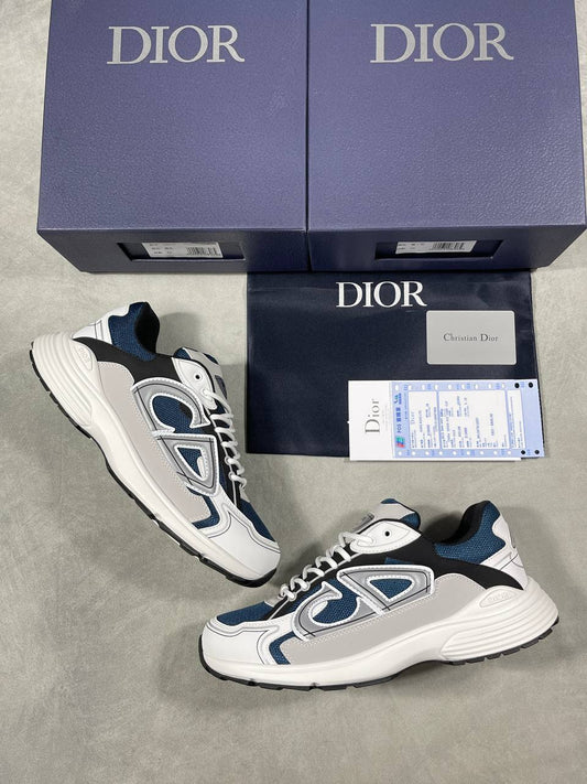 Dior B30 Technical Mesh Blue Grey White Men's Sneakers Reps UK Best Quality AAA Replica