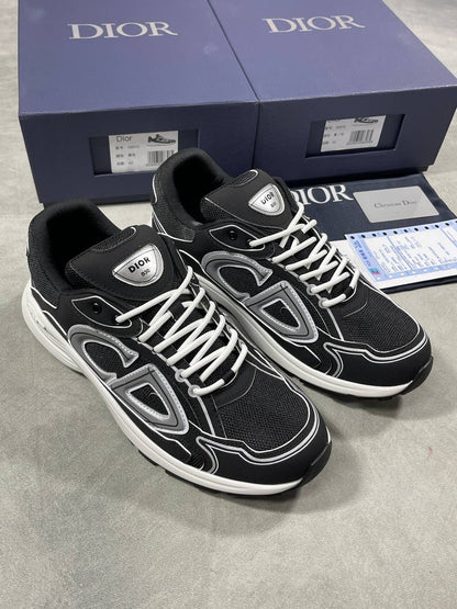 Dior B30 Microfiber Mesh Black/White Men's Sneakers Reps UK Best Quality AAA Replica