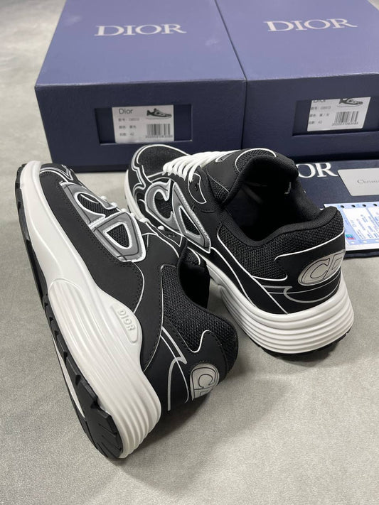 Dior B30 Microfiber Mesh Black/White Men's Sneakers Reps UK Best Quality AAA Replica
