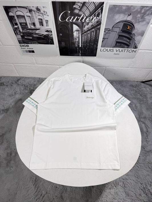 Givenchy Classic Embroidered Logo Crewneck Flower Sleeve Men's Women's T-Shirts in Different Colors Reps UK Best Quality AAA Replica
