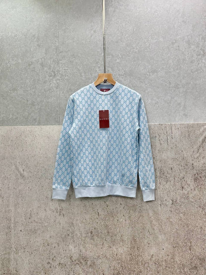 Gucci Logo Full Print Jacquard Wool Round Neck Men's Women's Jumper in Different Colors Reps UK Best Quality AAA Replica
