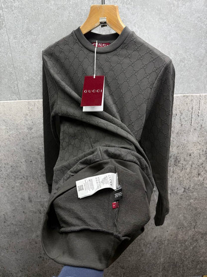 Gucci Logo Full Print Jacquard Wool Round Neck Men's Women's Jumper in Different Colors Reps UK Best Quality AAA Replica