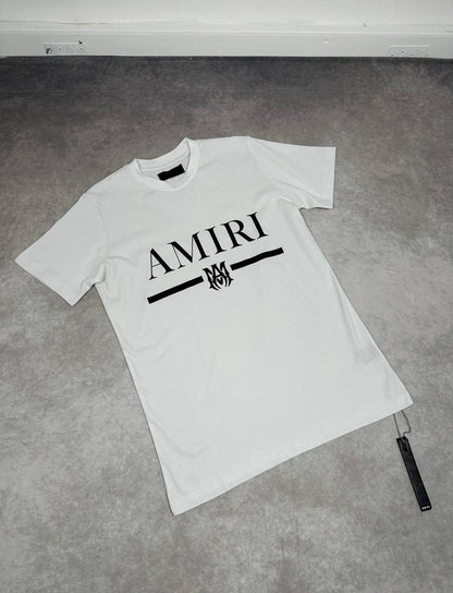 Amiri Ma Bar Cotton Men's Women's T-Shirts in White Color Reps UK Best Quality AAA Replica