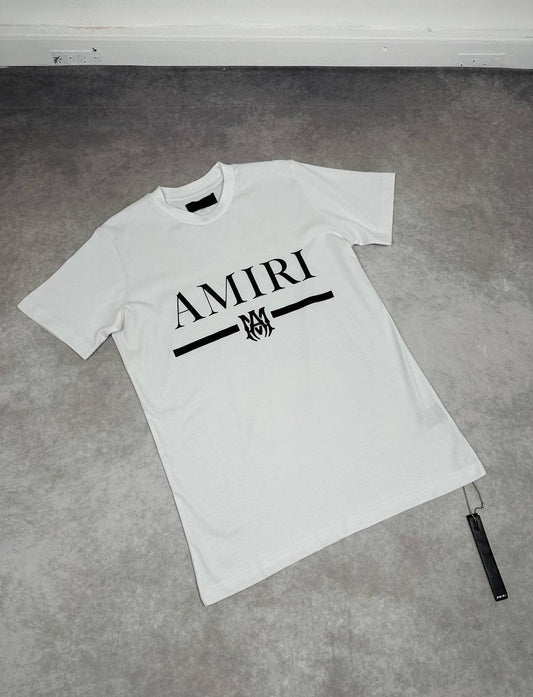 Amiri Ma Bar Cotton Men's Women's T-Shirts in White Color Reps UK Best Quality AAA Replica