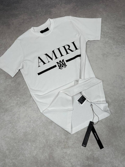 Amiri Ma Bar Cotton Men's Women's T-Shirts in White Color Reps UK Best Quality AAA Replica