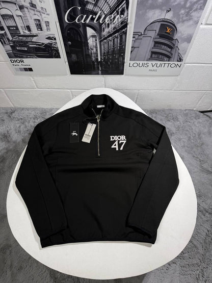 Dior 47 Embroidery Quarter-Zip Jumpers Men's Women's in Different Colors Reps UK Best Quality AAA Replica