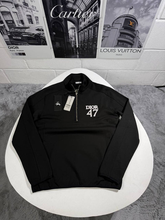 Dior 47 Embroidery Quarter-Zip Jumpers Men's Women's in Different Colors Reps UK Best Quality AAA Replica