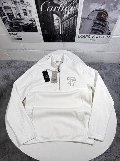 Dior 47 Embroidery Quarter-Zip Jumpers Men's Women's in Different Colors Reps UK Best Quality AAA Replica