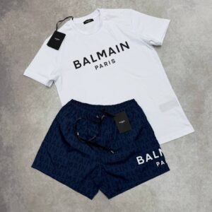 Balmain Paris Logo Print t-shirt shorts set men's AAA replica UK - different colours designer reps sale