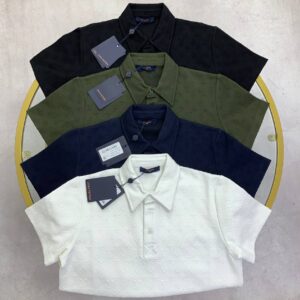 Louis Vuitton Monogram Pointelle short-sleeved polo shirt men's AAA replica UK - different colours reps sale