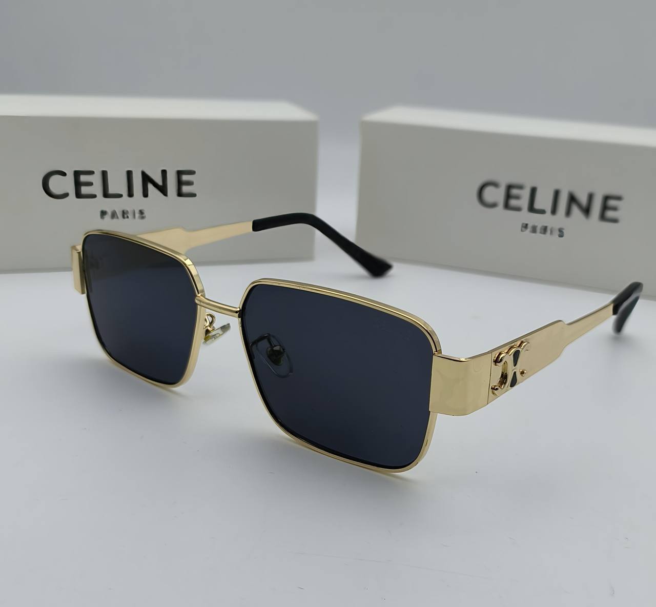 photo 5775900942430572407 y Celine Triomphe 01 Rectangular Golden Frame sunglasses AAA replica UK - men's women's designer reps sale