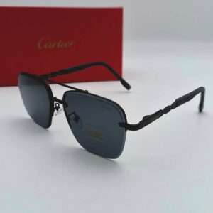 Cartier Black-Frame Rectangle Rimless sunglasses AAA replica UK - men's women's designer reps sale