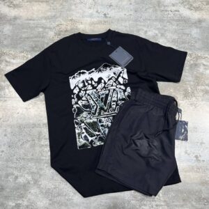 Louis Vuitton Velvet Jacquard t-shirt shorts set men's AAA replica UK - different colours designer reps