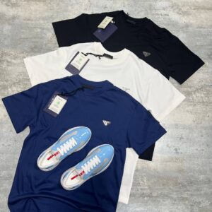 Prada Logo-Patch crewneck t-shirt AAA replica UK - men's women's 2 colours designer reps sale