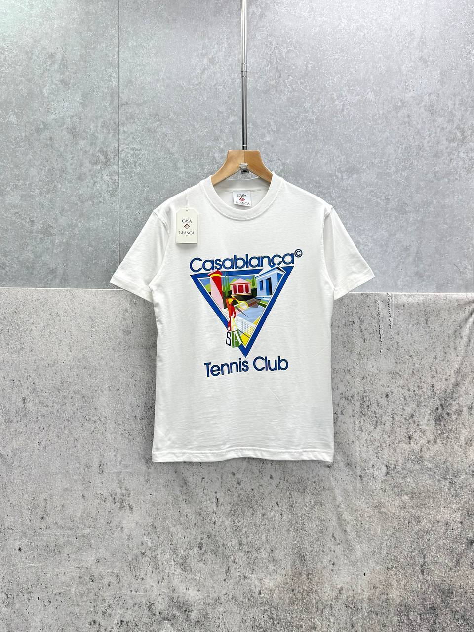 photo 5782763058924031393 y Casablanca La Joueuse Printed crewneck t-shirt AAA replica UK - men's women's 2 colours designer reps