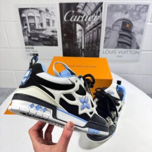 Louis Vuitton LV Skate Black White Light Blue men's AAA replica sneakers UK - designer reps sale