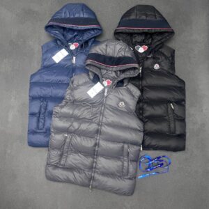 Moncler Montreuil Hooded Logo Down Gilet AAA replica UK - men's women's multiple colours designer reps