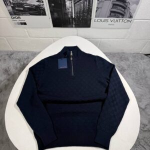 Louis Vuitton Half-Zip Cashmere-Wool Blend jumper navy men's AAA replica UK - designer reps sale