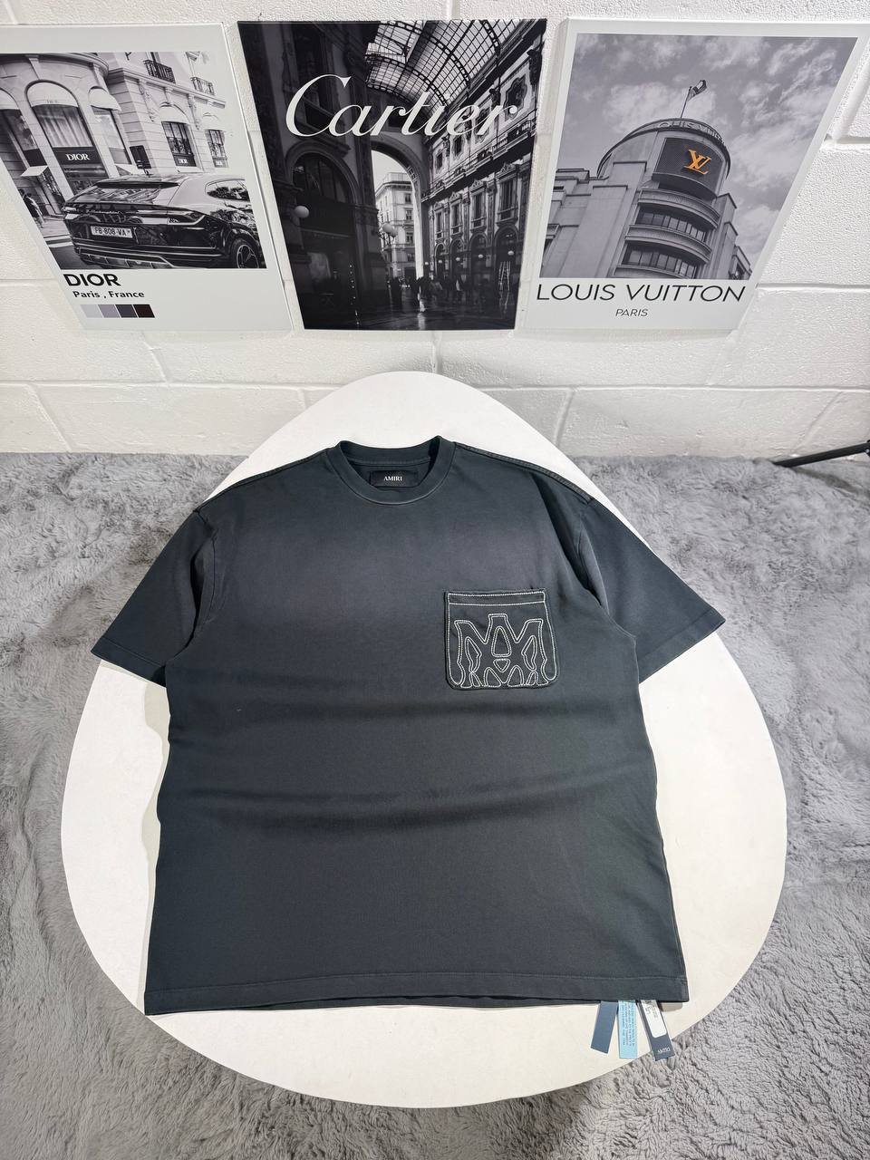 photo 5791993209931107551 y Amiri MA Outline oversized t-shirt AAA replica UK - men's women's 2 colours designer reps sale