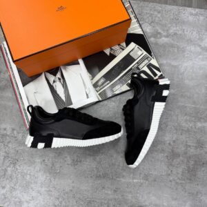 Hermes Bouncing Sports Fashion sneakers black AAA replica UK - men's designer reps sale