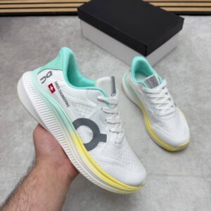 On Running Cloudrunner 2 White Mint Yellow women's AAA replica trainers UK — designer reps sale