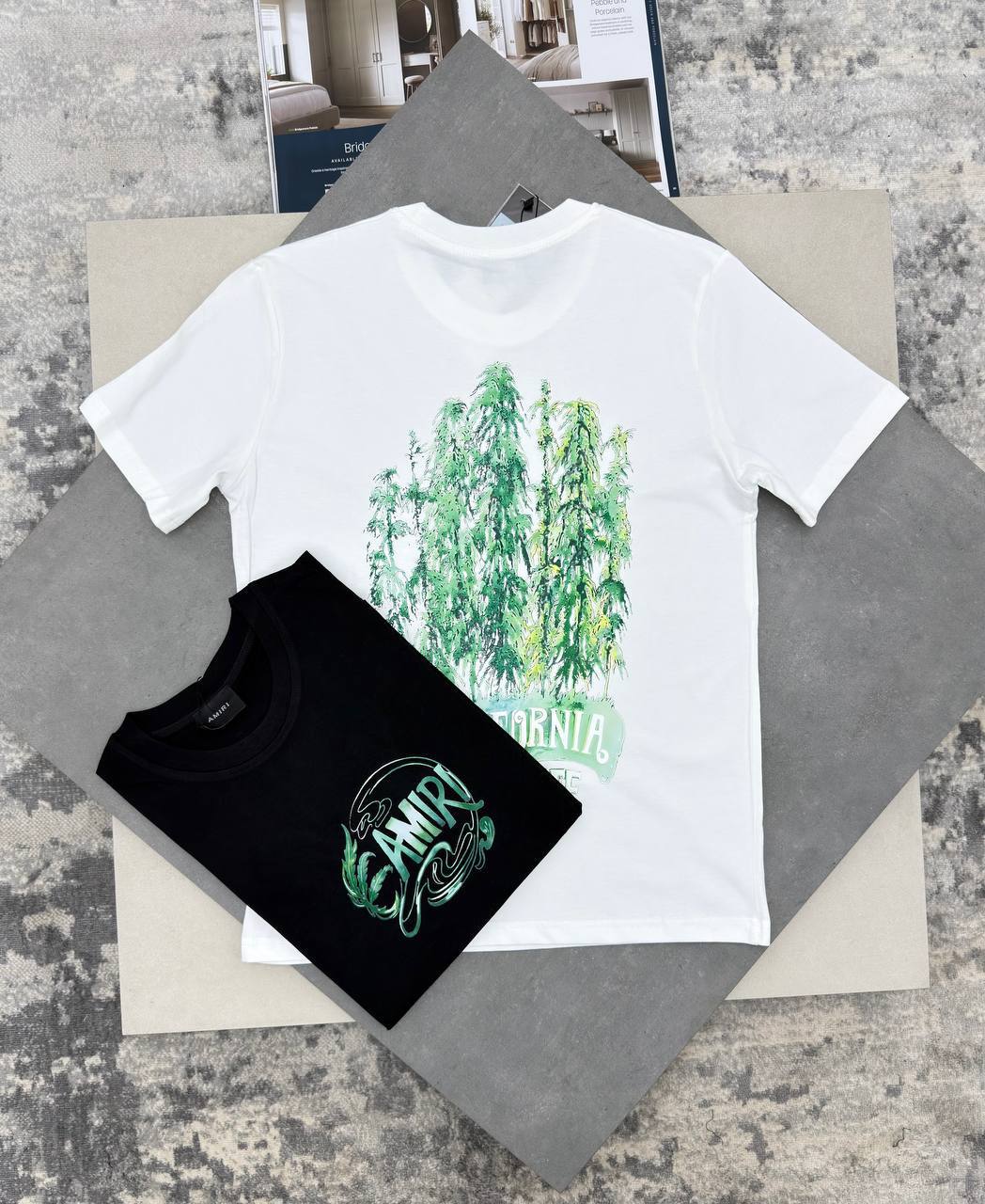 photo 5794245009744793051 y Amiri Leaf oversized California High Life t-shirt AAA replica UK — men's women's 2 colours designer reps