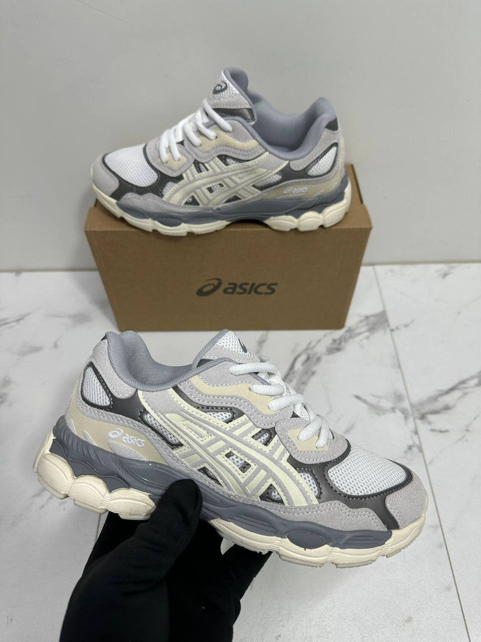 photo 5794245009744793133 y Asics Gel-NYC Cream Oyster Grey 1201A789-103 women's AAA replica trainers UK — designer reps sale