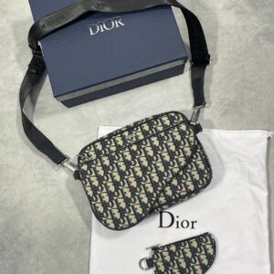 Dior Saddle Triple Pouch Oblique Jacquard bag AAA replica UK - women's 2 colours designer reps sale
