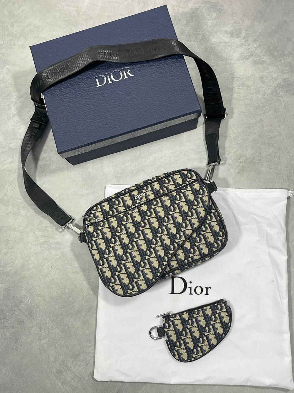 photo 5798810998067105348 y Dior Saddle Triple Pouch Oblique Jacquard bag AAA replica UK - women's 2 colours designer reps sale
