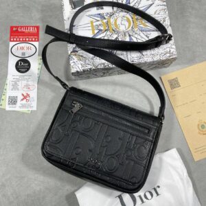 Dior Small Saddle Messenger bag with flap black AAA replica UK - men's designer reps sale