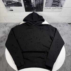 Amiri Black Cotton MA Shotgun Embroidered hoodie AAA replica UK - men's women's designer reps sale