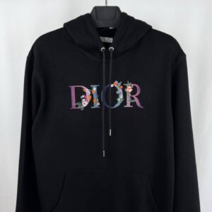 Dior Multicolor Floral Embroidered Logo black hoodie AAA replica UK - men's women's designer reps sale