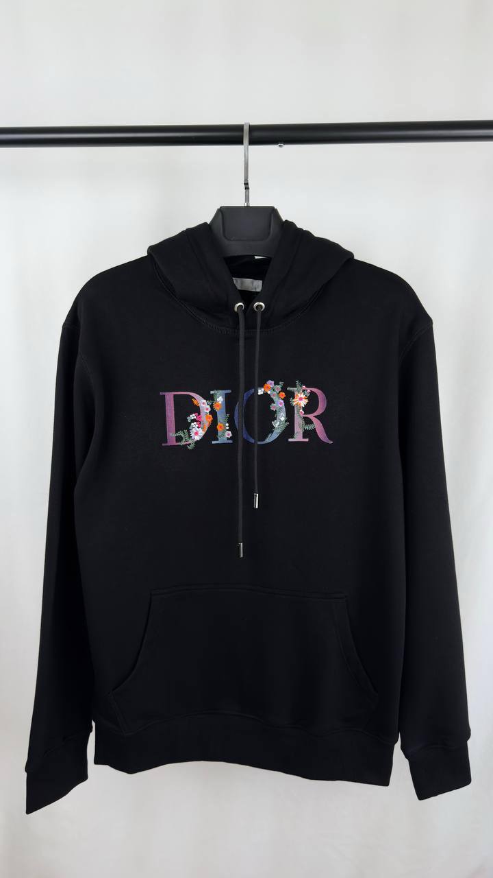 photo 5803171781441948561 y Dior Multicolor Floral Embroidered Logo black hoodie AAA replica UK - men's women's designer reps sale