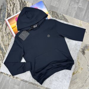 Moncler Black Logo Patch Cotton hoodie AAA replica UK - men's women's different colours designer reps
