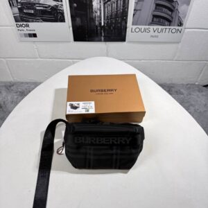 Burberry Paddy crossbody bag black nylon check pattern AAA replica UK - men's designer reps sale