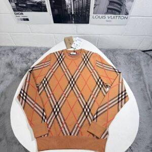 Burberry Check Wool-Blend jumper brown AAA replica UK - men's women's designer reps sale